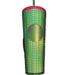 Bedazzled green and pink Starbucks tumblr nwt